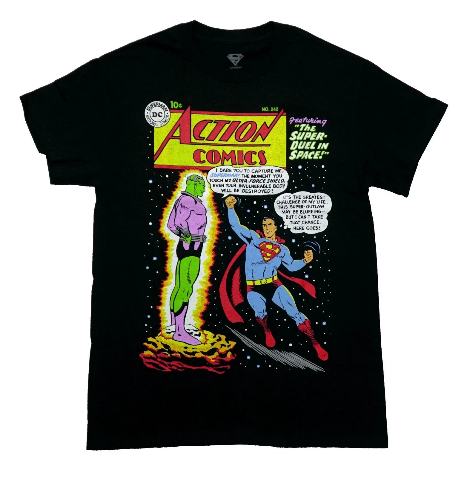 Super-Man New Adult T-Shirt -  Action Comics Cover No.242 Brainiac Unisex T-shirt, Sweatshirt, Hoodie, Long Sleeve Tee - T-Shirt, Sweatshirt, Hoodie