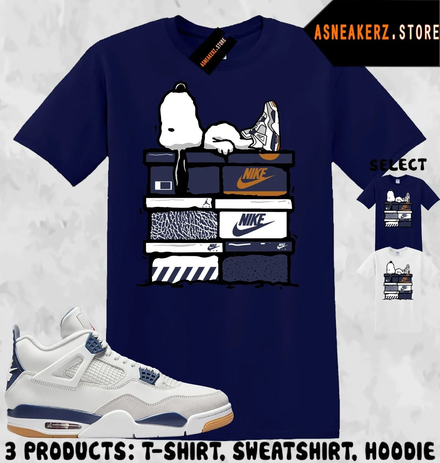 Shirt To Match AJ 4 SB Navy Sneaker Matching Tee Sneakerhead S Dog T-Shirt Unisex T-shirt, Sweatshirt, Hoodie, Long Sleeve Tee - T-Shirt, Sweatshirt, Hoodie