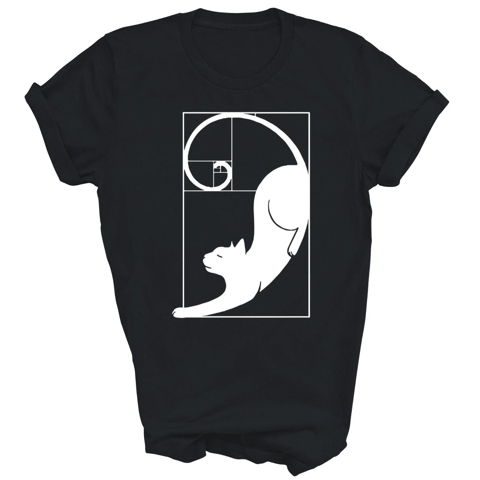 Cat Fibonacci Spiral Sacred Geometry Ratio Math Unisex Shirt Gift Unisex T-shirt, Sweatshirt, Hoodie, Long Sleeve Tee - T-Shirt, Sweatshirt, Hoodie