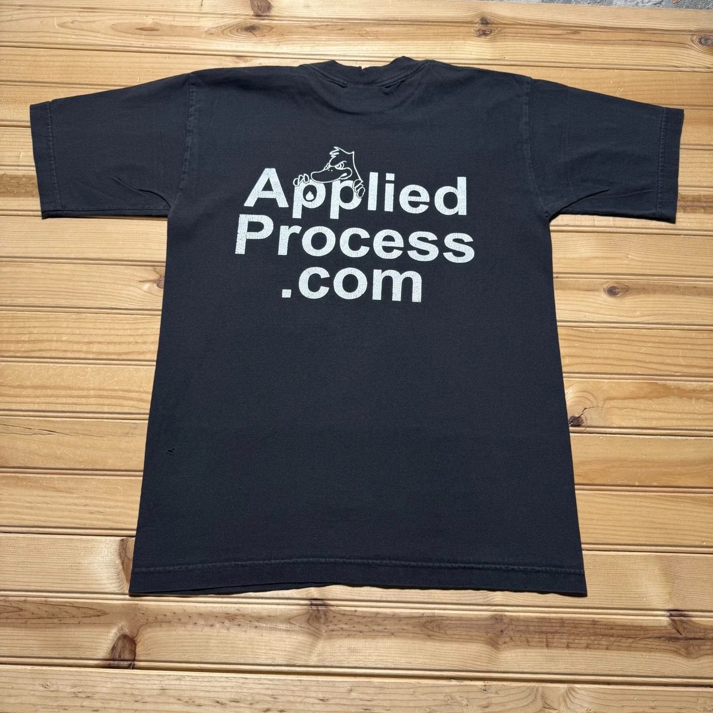 Vintage 90s Applied Process Duck Cartoon Mascot Graphic T-Shirt USA - Medium Unisex T-shirt, Sweatshirt, Hoodie, Long Sleeve Tee - T-Shirt, Sweatshirt, Hoodie