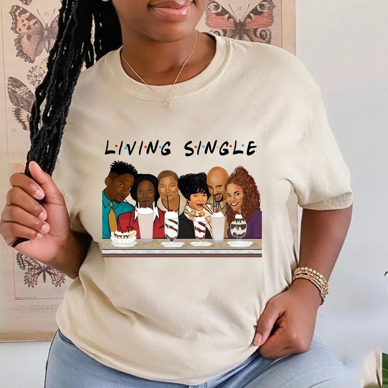 Funny Living Single Original Friends T-shirt, Retro Living Single TV Show Tee Unisex T-shirt, Sweatshirt, Hoodie, Long Sleeve Tee - T-Shirt, Sweatshirt, Hoodie