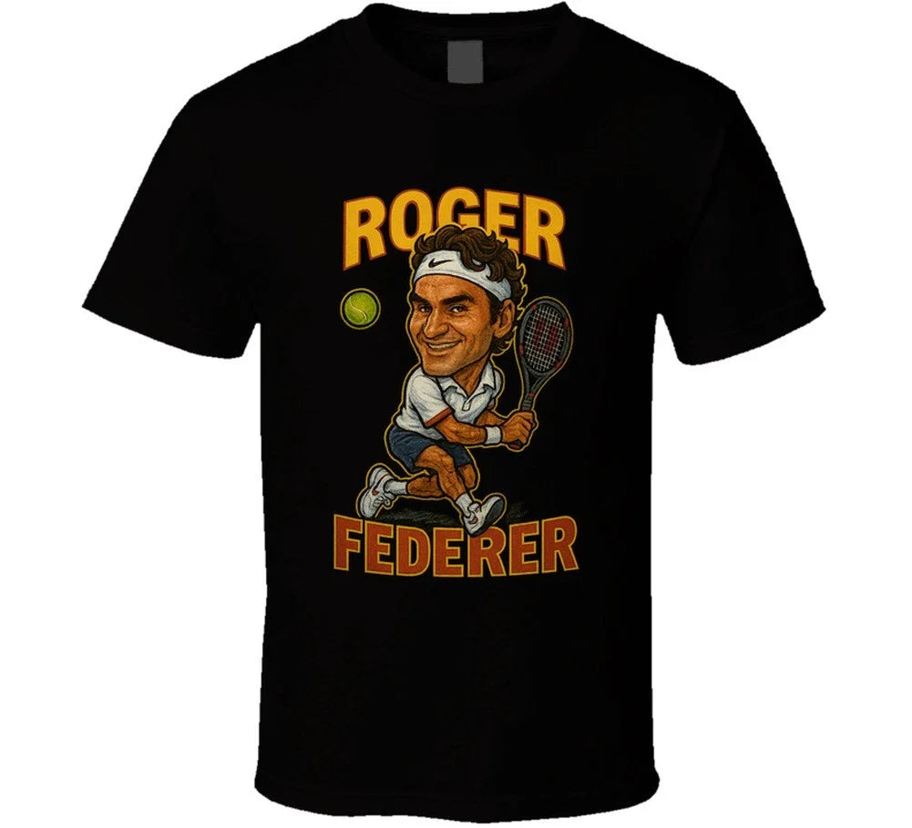 Roger Federer Vintage Retro Caricature Tennis Player T Shirt Unisex T-shirt, Sweatshirt, Hoodie, Long Sleeve Tee - T-Shirt, Sweatshirt, Hoodie