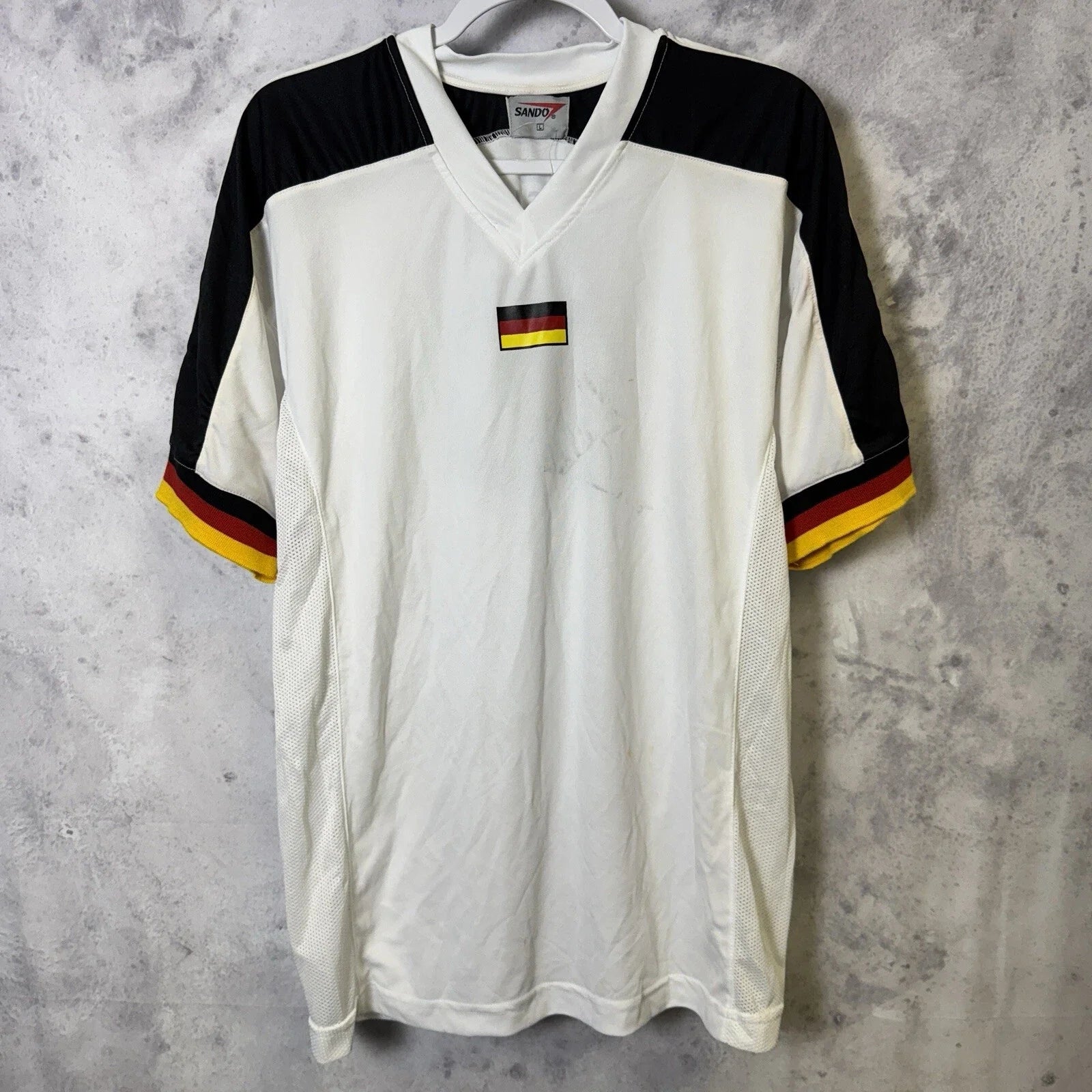 Vintage Germany Soccer Jersey Mens Large NWT Retro Deutschland Football Shirt Unisex T-shirt, Sweatshirt, Hoodie, Long Sleeve Tee - T-Shirt, Sweatshirt, Hoodie