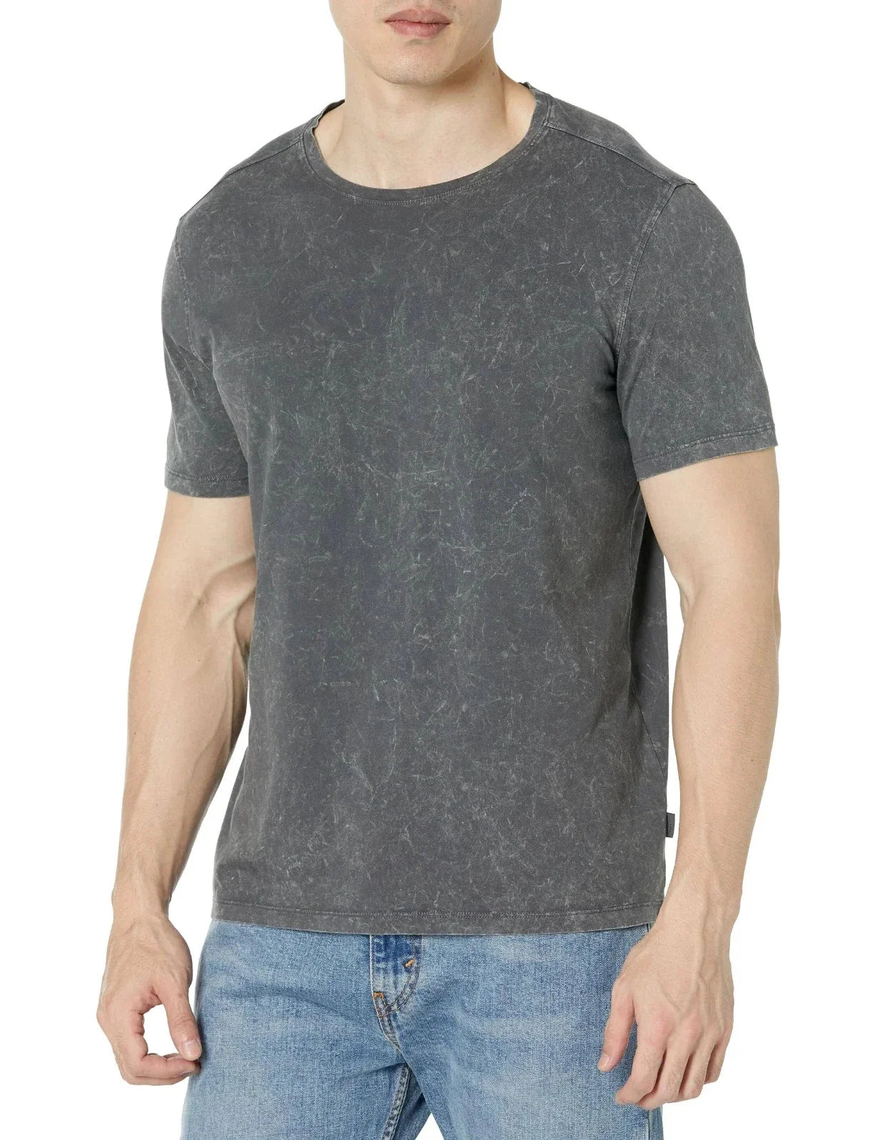 John Varvatos Enzo Crew T-shirt Mens Large Iron Grey Washed Marble Grunge NWT Unisex T-shirt, Sweatshirt, Hoodie, Long Sleeve Tee - T-Shirt, Sweatshirt, Hoodie