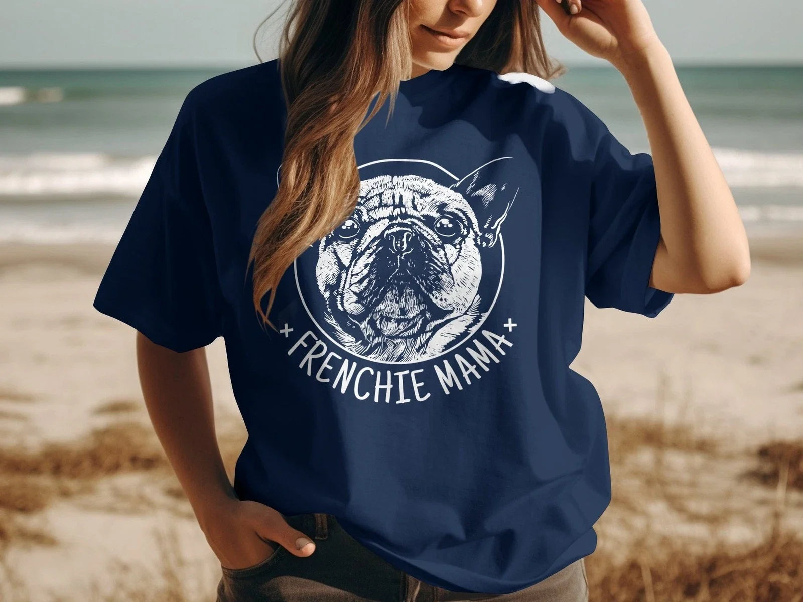 Frenchie Mama T-Shirt, French Bulldog Lover Gift, Cute Dog Mom,Top,Pet Owner Tee Unisex T-shirt, Sweatshirt, Hoodie, Long Sleeve Tee - T-Shirt, Sweatshirt, Hoodie