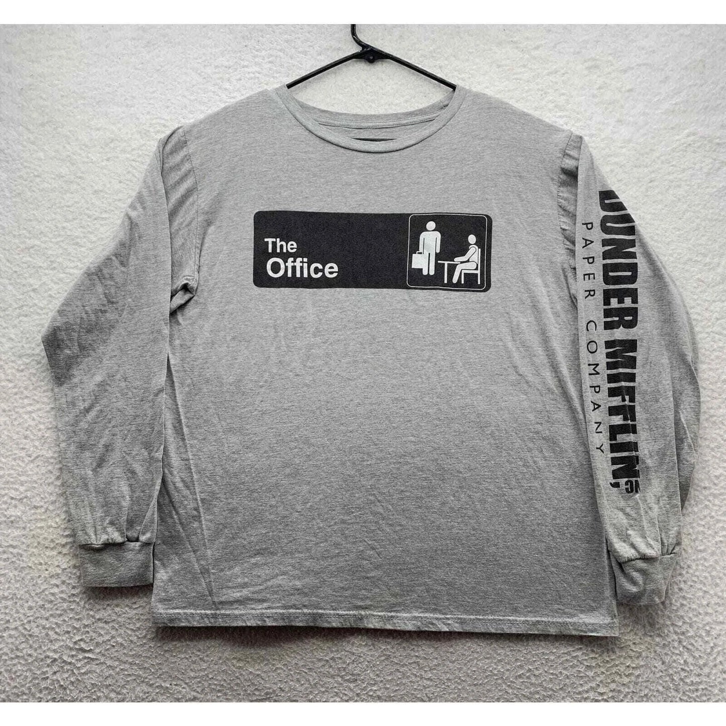 The Office Dunder Mifflin T-Shirt Mens Large L Heather Gray TV Comedy Carrel Unisex T-shirt, Sweatshirt, Hoodie, Long Sleeve Tee - T-Shirt, Sweatshirt, Hoodie