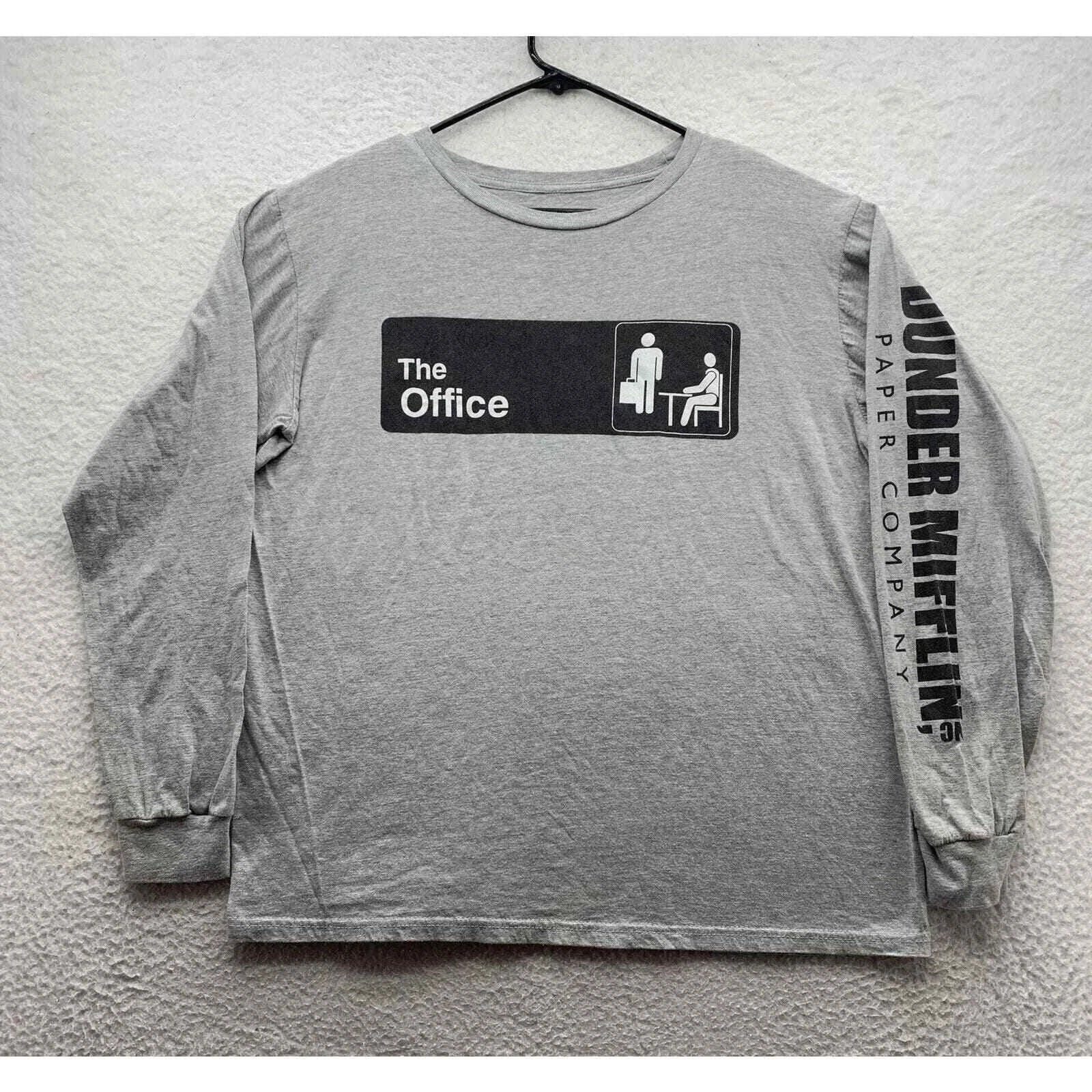 The Office Dunder Mifflin T-Shirt Mens Large L Heather Gray TV Comedy Carrel Unisex T-shirt, Sweatshirt, Hoodie, Long Sleeve Tee - T-Shirt, Sweatshirt, Hoodie