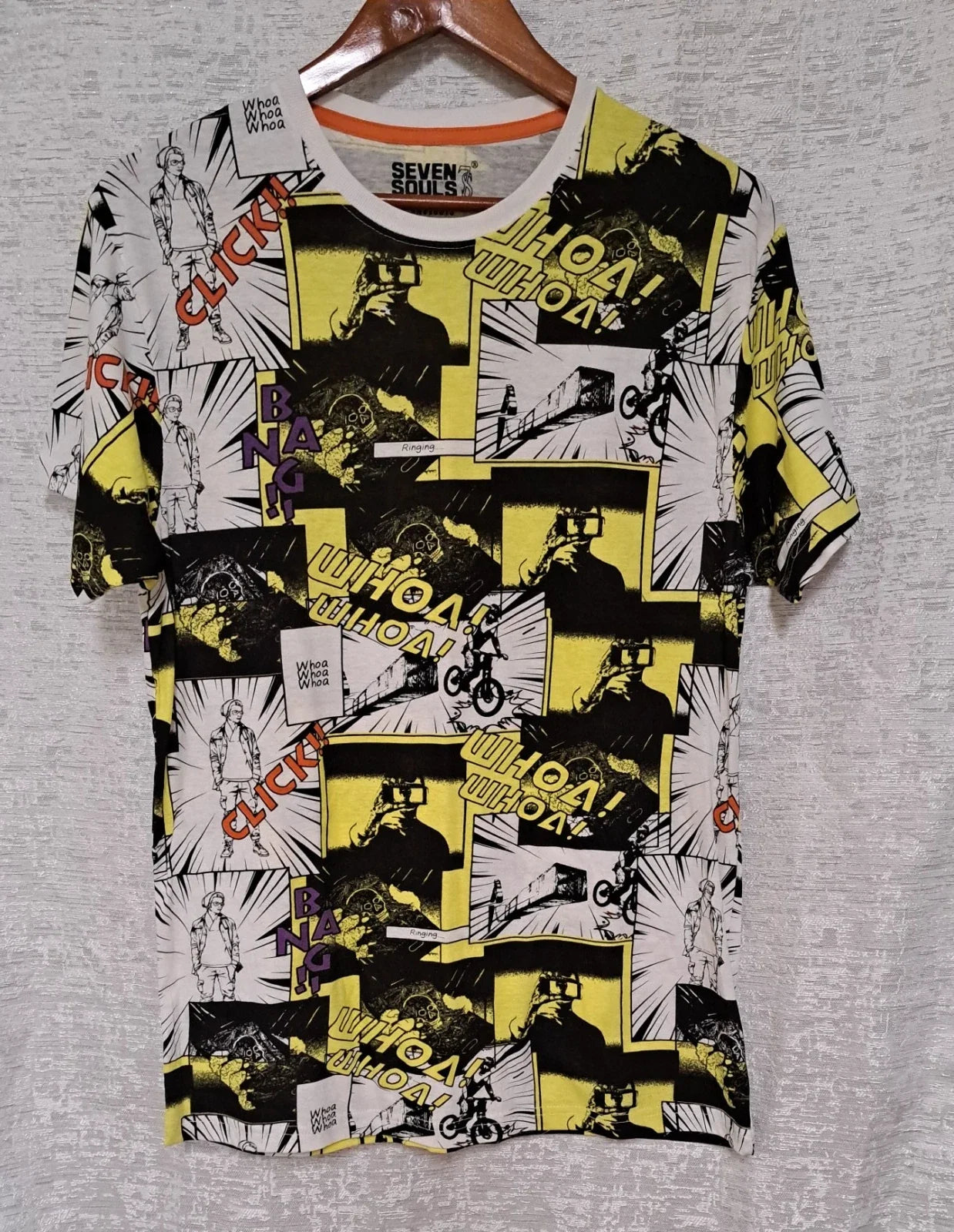NWOT Seven Souls T-shirt Pop Art Anime Comic Strip All Over Print Sz L BMX Bikes Unisex T-shirt, Sweatshirt, Hoodie, Long Sleeve Tee - T-Shirt, Sweatshirt, Hoodie