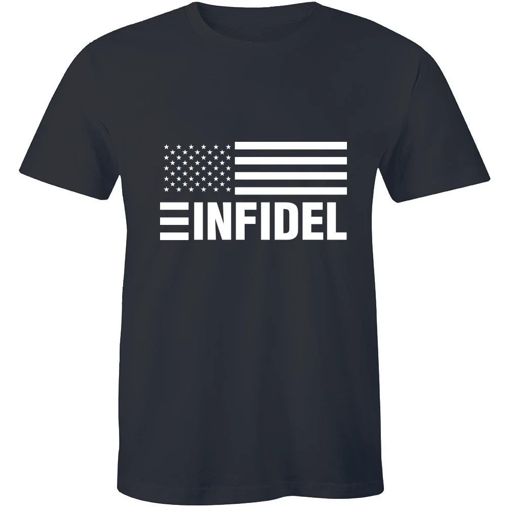 Men T-shirt Gift Infidel - English Shirt Retro Cool USA Flag Funny Slogan Joke Unisex T-shirt, Sweatshirt, Hoodie, Long Sleeve Tee - T-Shirt, Sweatshirt, Hoodie