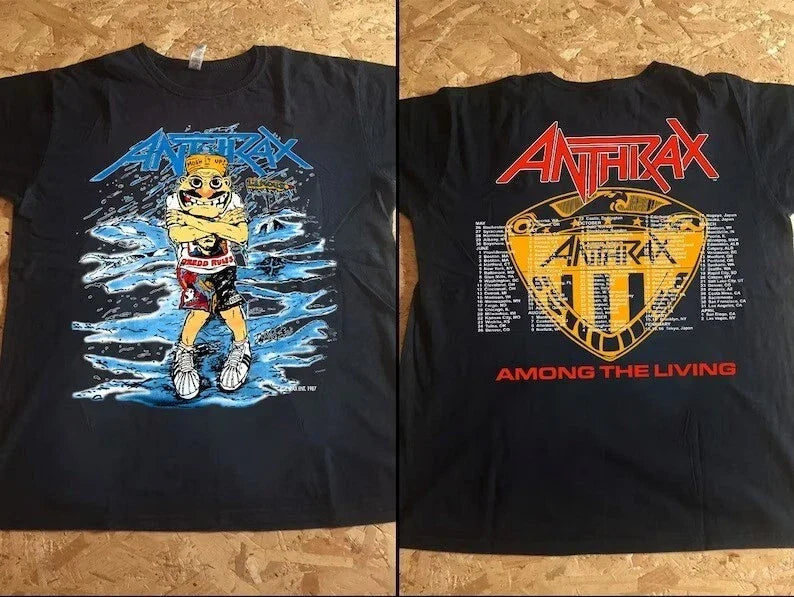 1987 Anthrax Among The Living Tour T-Shirt, Anthrax T-Shirt Unisex T-shirt, Sweatshirt, Hoodie, Long Sleeve Tee - T-Shirt, Sweatshirt, Hoodie