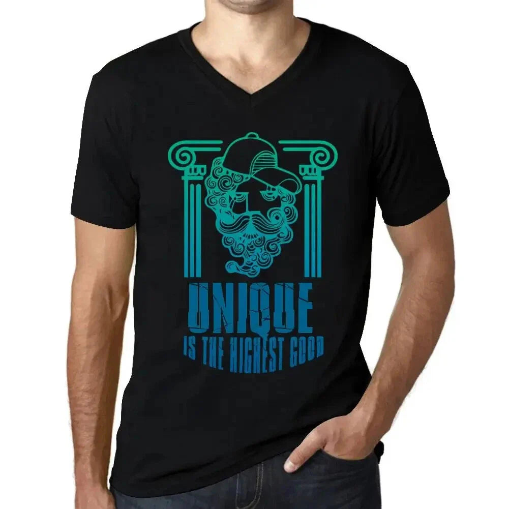 Men's Graphic T-Shirt V Neck Unique Is The Highest Good Eco-Friendly Limited Unisex T-shirt, Sweatshirt, Hoodie, Long Sleeve Tee - T-Shirt, Sweatshirt, Hoodie