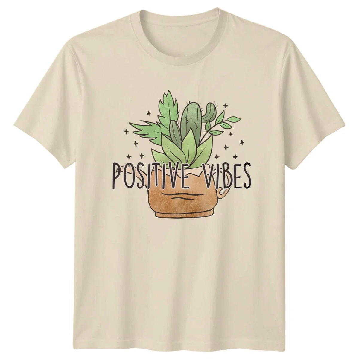 Positive Vibes T-Shirt Succulent Plants Gardening Birthday Gift For Him Unisex T-shirt, Sweatshirt, Hoodie, Long Sleeve Tee - T-Shirt, Sweatshirt, Hoodie