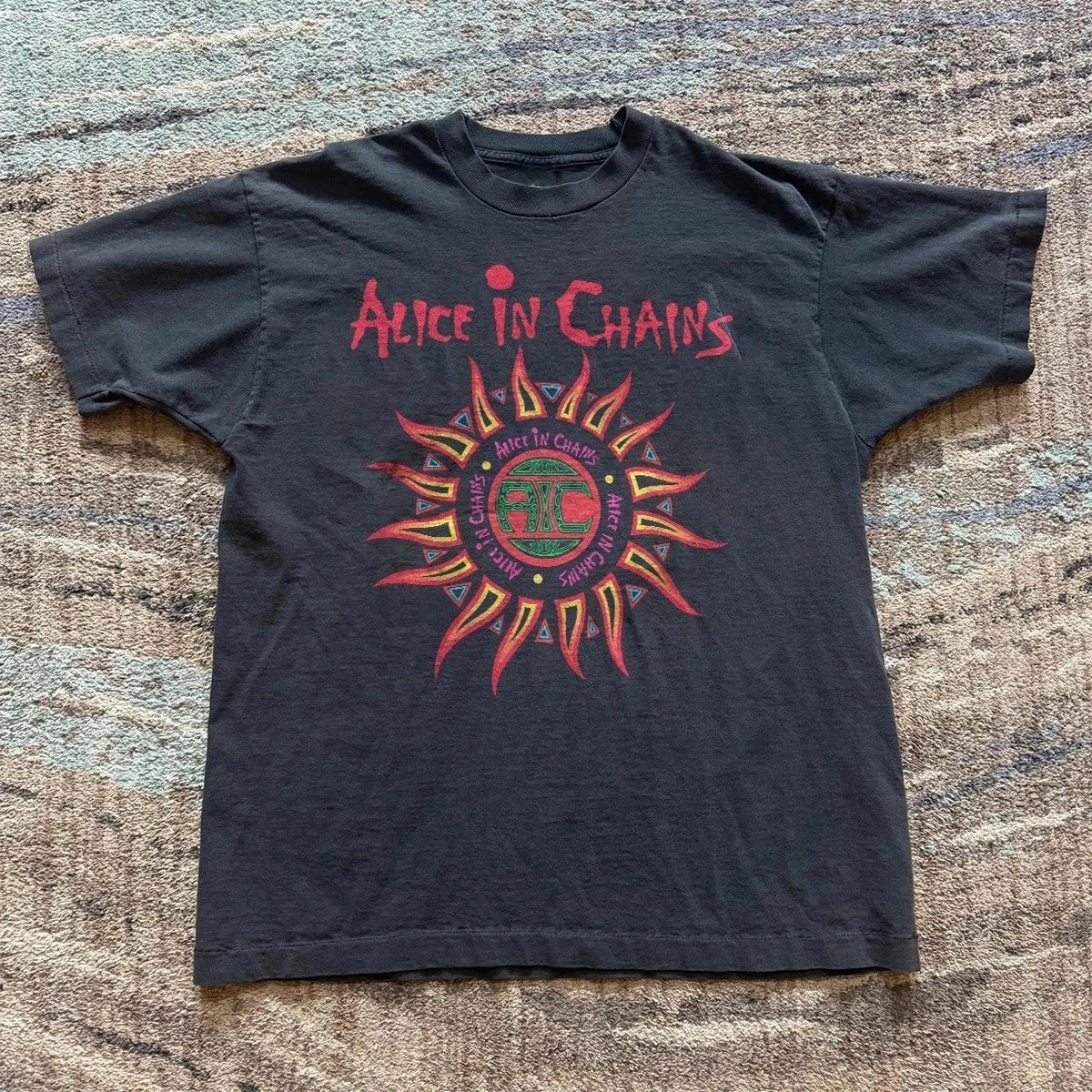 Vintage 90s Alice In Chains Sun Shirt - Grunge Rock Band Tee Unisex T-shirt, Sweatshirt, Hoodie, Long Sleeve Tee - T-Shirt, Sweatshirt, Hoodie
