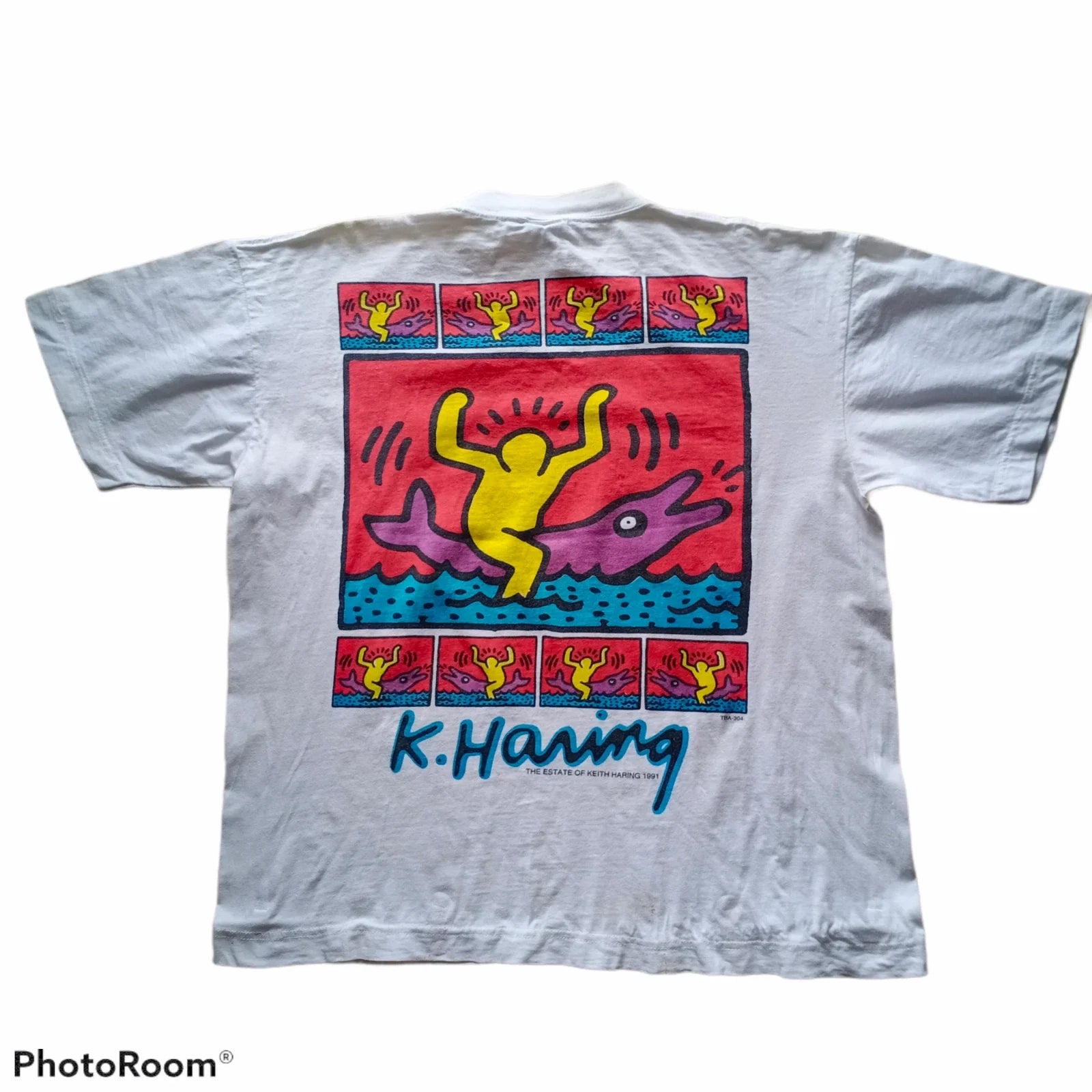 Vintage 90s The Estate Of Keith Haring 1991 Pop Art Dolphin Tshirt Pop Art Unisex T-shirt, Sweatshirt, Hoodie, Long Sleeve Tee - T-Shirt, Sweatshirt, Hoodie