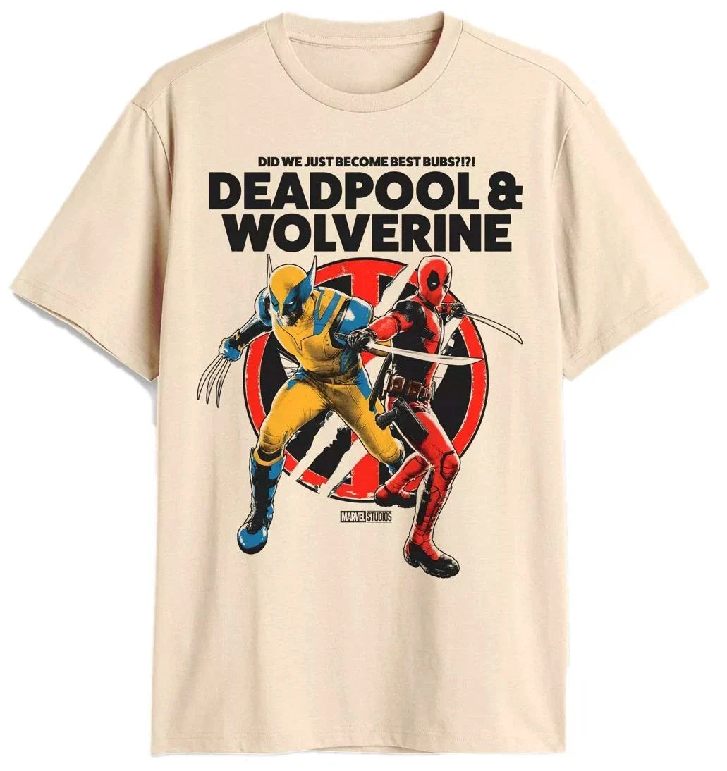 Deadpool & Wolverine Mens T-Shirt - Best Bubs? Duo in Combo Logo Image Unisex T-shirt, Sweatshirt, Hoodie, Long Sleeve Tee - T-Shirt, Sweatshirt, Hoodie