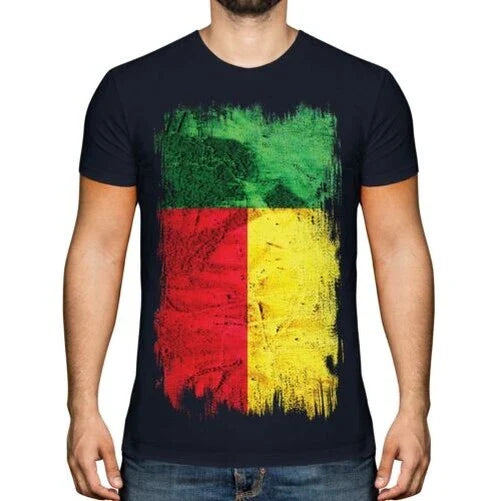 BENIN GRUNGE FLAG MENS T-SHIRT TEE TOP BNIN BENINOIS BENINESE SHIRT FOOTBALL Unisex T-shirt, Sweatshirt, Hoodie, Long Sleeve Tee - T-Shirt, Sweatshirt, Hoodie