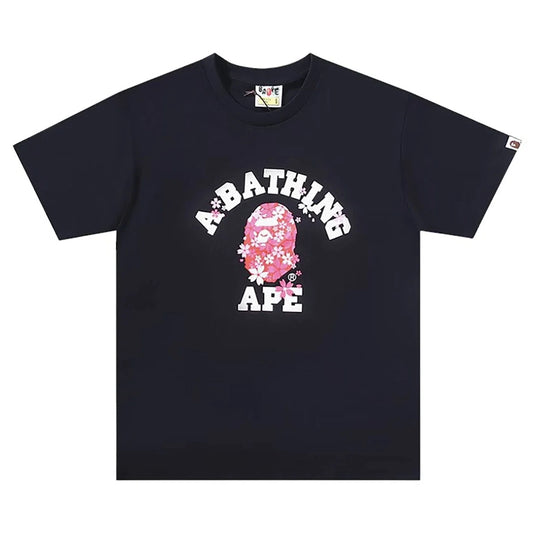 BAPE Sakura College T-Shirt Black | A Bathing Ape Unisex T-shirt, Sweatshirt, Hoodie, Long Sleeve Tee - T-Shirt, Sweatshirt, Hoodie