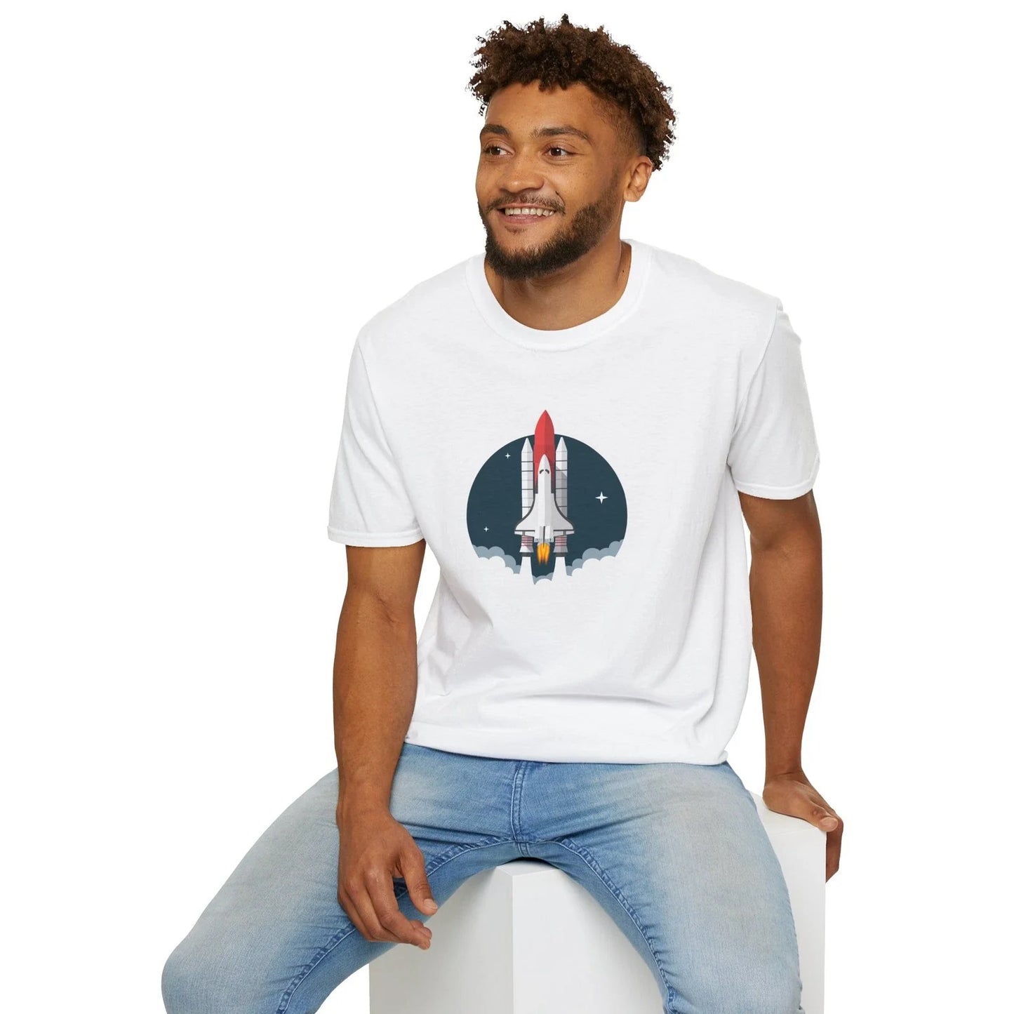 Retro Space Shuttle Launch T-Shirt | Rocket Flight Tee Unisex T-shirt, Sweatshirt, Hoodie, Long Sleeve Tee - T-Shirt, Sweatshirt, Hoodie