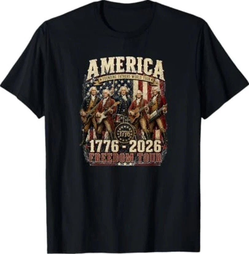 Founding Fathers Freedom Tour 1776 2026 America 250th T-Shirt Unisex T-shirt, Sweatshirt, Hoodie, Long Sleeve Tee - T-Shirt, Sweatshirt, Hoodie