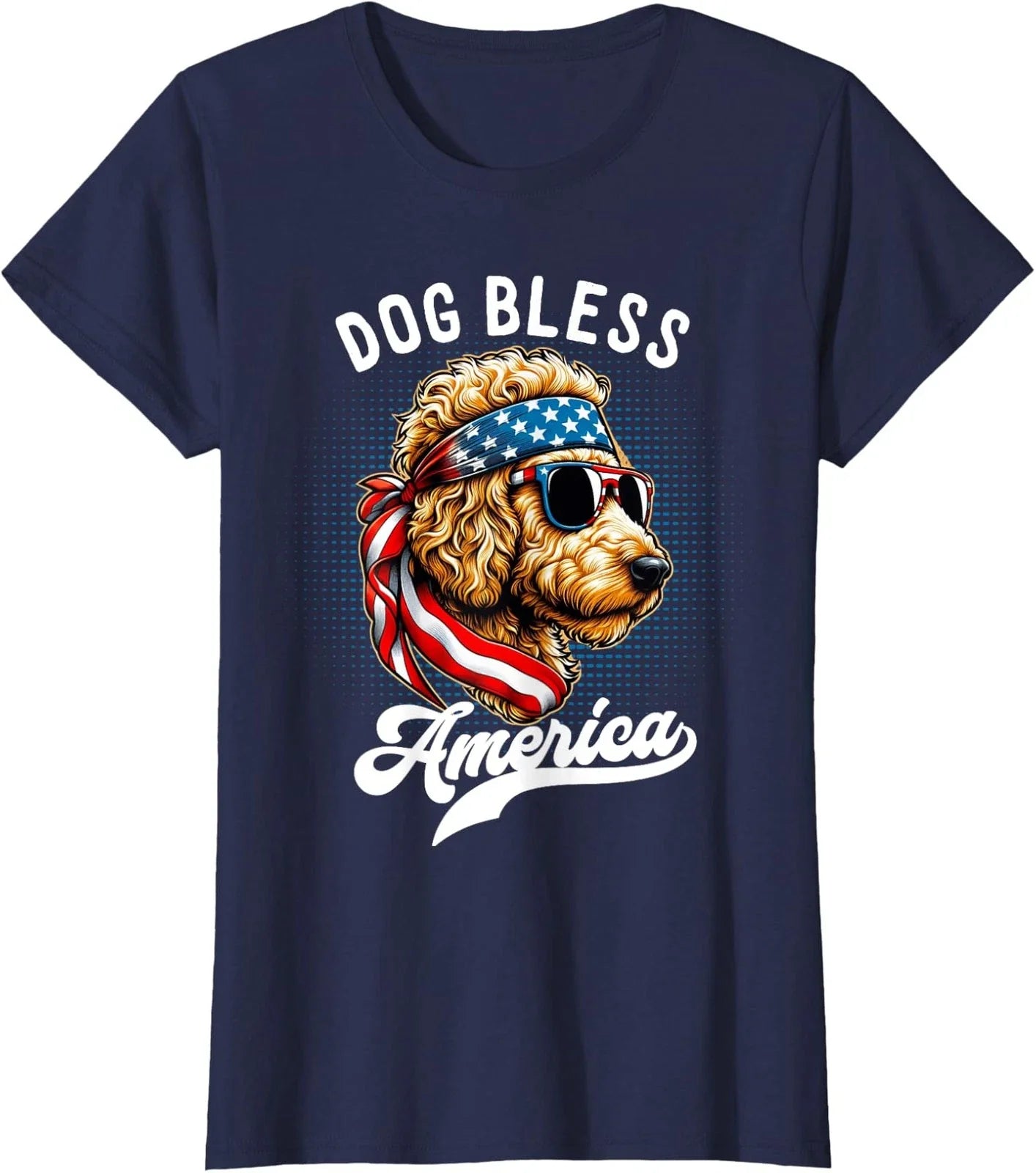Dog Bless America 4Th Of July Funny Golden Doodle Unisex T-Shirt Unisex T-shirt, Sweatshirt, Hoodie, Long Sleeve Tee - T-Shirt, Sweatshirt, Hoodie