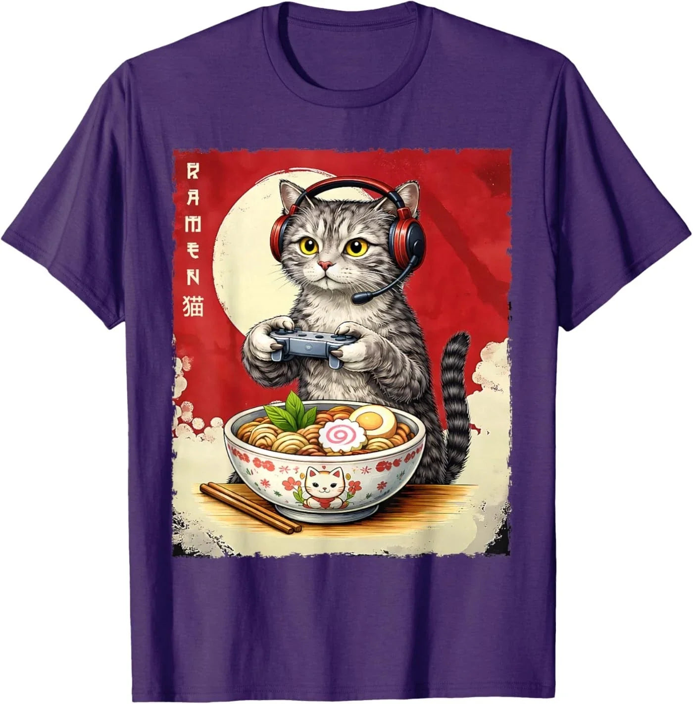 Cat Ramen Japanese Funny Kawaii Gamer Cat Anime Gifts T-Shirt Unisex T-shirt, Sweatshirt, Hoodie, Long Sleeve Tee - T-Shirt, Sweatshirt, Hoodie