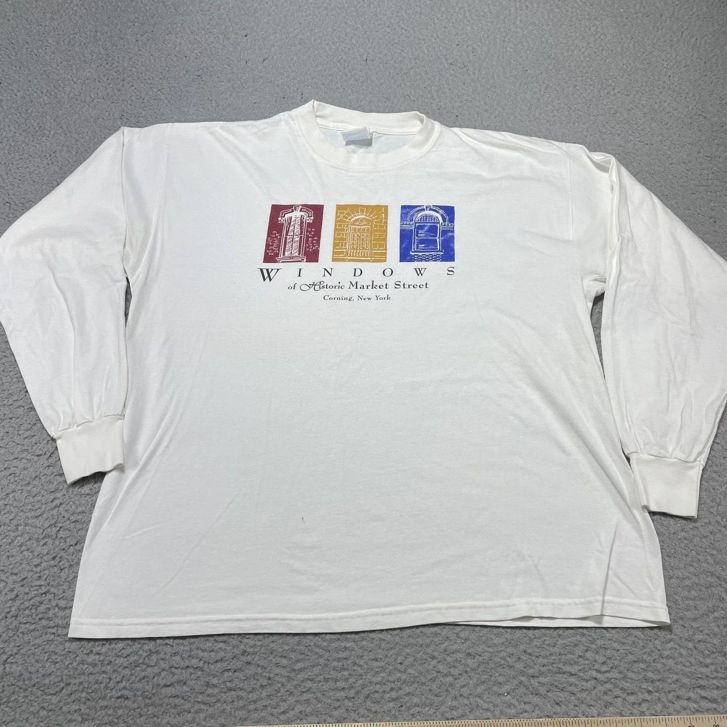 Vintage Windows Market Street Shirt Mens XL White Gildan Long Sleeve Graphic Art Unisex T-shirt, Sweatshirt, Hoodie, Long Sleeve Tee - T-Shirt, Sweatshirt, Hoodie