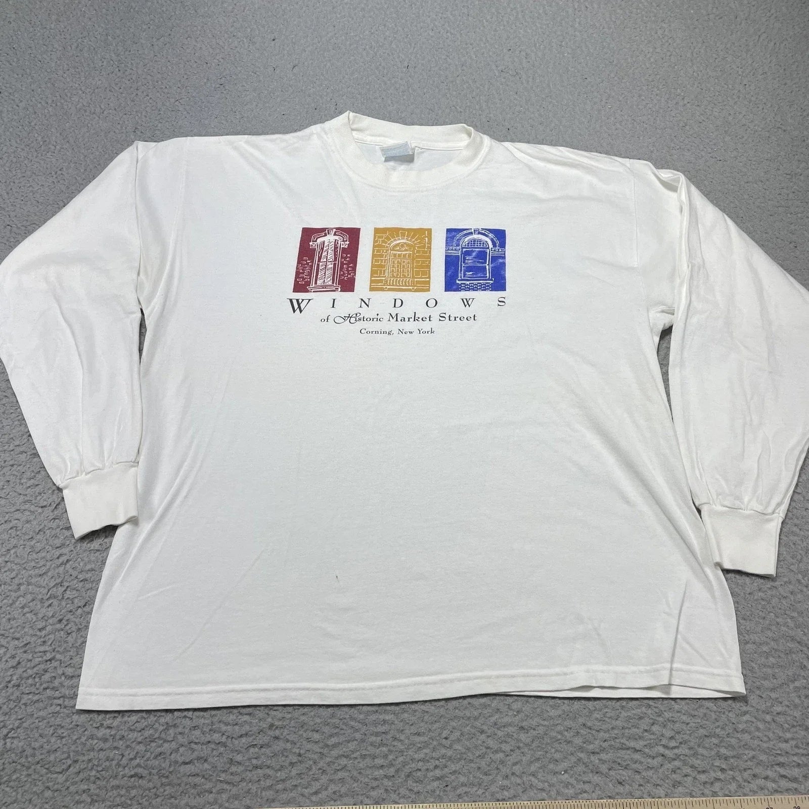 Vintage Windows Market Street Shirt Mens XL White Gildan Long Sleeve Graphic Art Unisex T-shirt, Sweatshirt, Hoodie, Long Sleeve Tee - T-Shirt, Sweatshirt, Hoodie