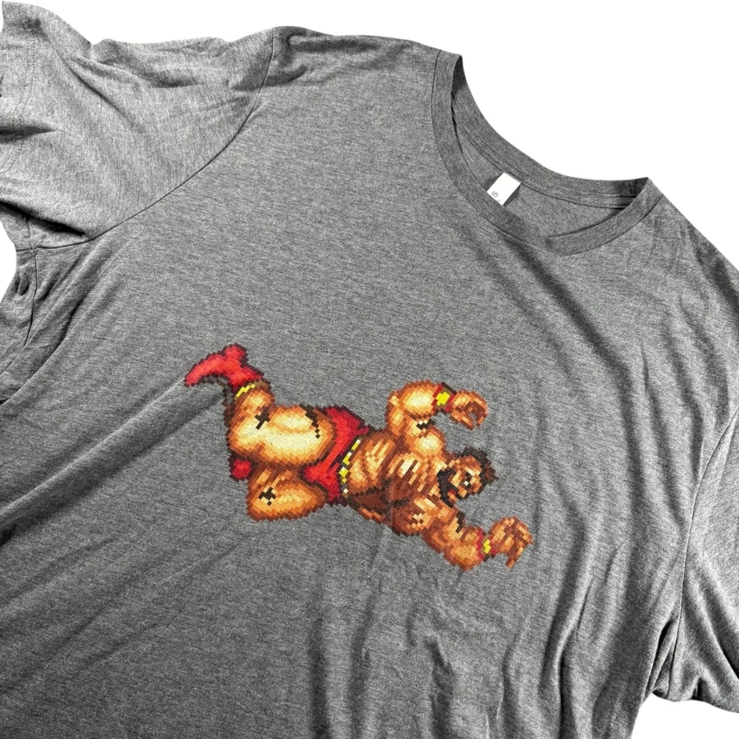 Gamer Street Fighter Zangief Graphic Tee Mens 2XL Gray Pixel Art T-Shirt Unisex T-shirt, Sweatshirt, Hoodie, Long Sleeve Tee - T-Shirt, Sweatshirt, Hoodie