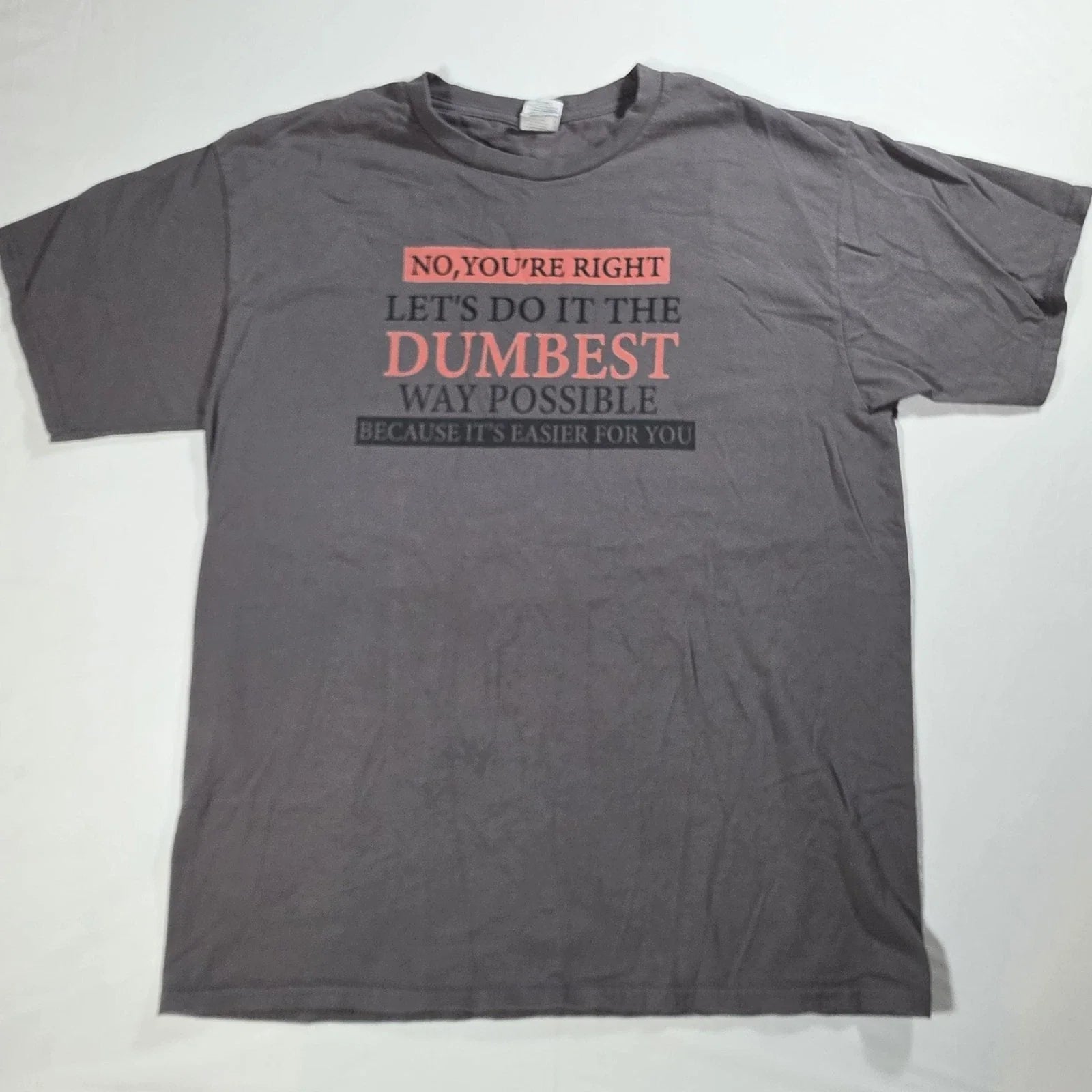 Gildan Shirt Mens XL Gray Funny Sarcastic Dumbest Way Possible Graphic Tee Unisex T-shirt, Sweatshirt, Hoodie, Long Sleeve Tee - T-Shirt, Sweatshirt, Hoodie