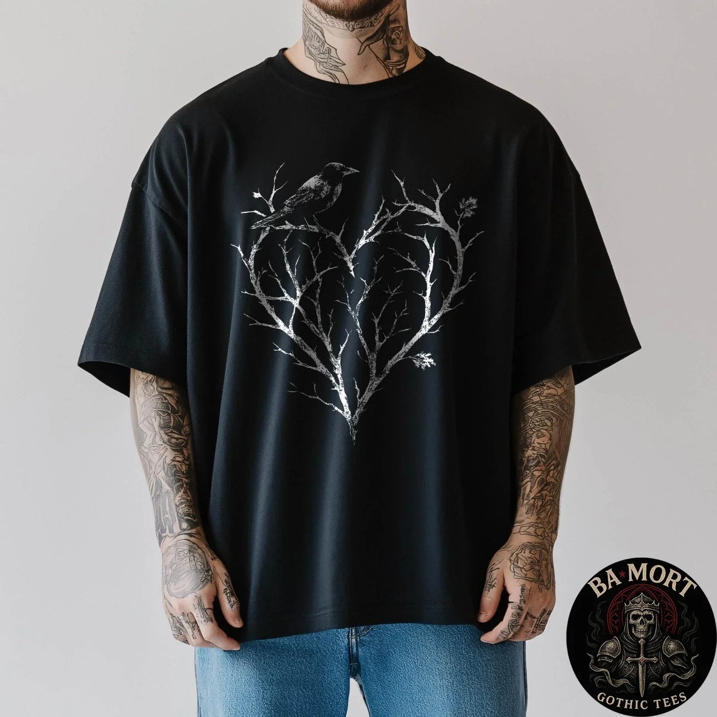 Gothic Raven Crow Heart Tree Thorn Love Goth Alt Alternative T-Shirt Unisex T-shirt, Sweatshirt, Hoodie, Long Sleeve Tee - T-Shirt, Sweatshirt, Hoodie