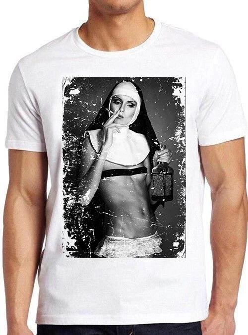 Nun Smoking Drink Weed Funny Novelty Men Women Unisex Retro T Shirt 2497 Unisex T-shirt, Sweatshirt, Hoodie, Long Sleeve Tee - T-Shirt, Sweatshirt, Hoodie
