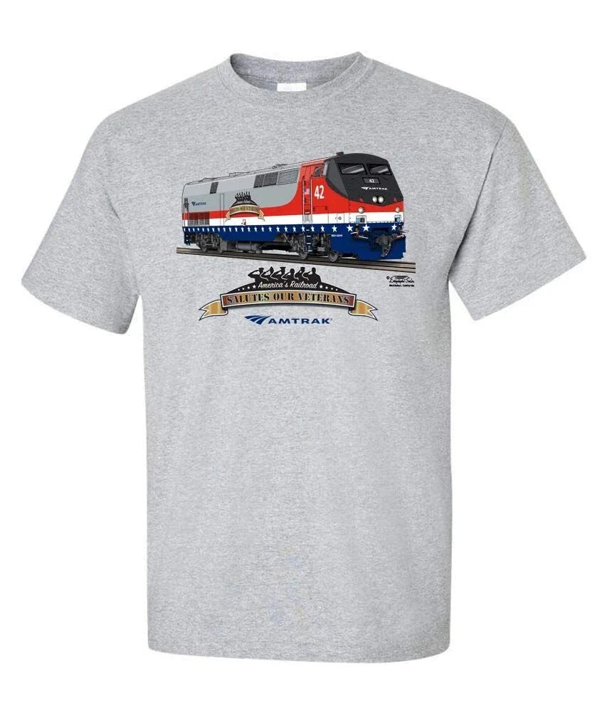 Amtrak Veterans Tribute Trains Authentic Railroad T-Shirt [121] Unisex T-shirt, Sweatshirt, Hoodie, Long Sleeve Tee - T-Shirt, Sweatshirt, Hoodie