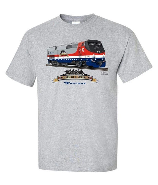 Amtrak Veterans Tribute Trains Authentic Railroad T-Shirt [121] Unisex T-shirt, Sweatshirt, Hoodie, Long Sleeve Tee - T-Shirt, Sweatshirt, Hoodie