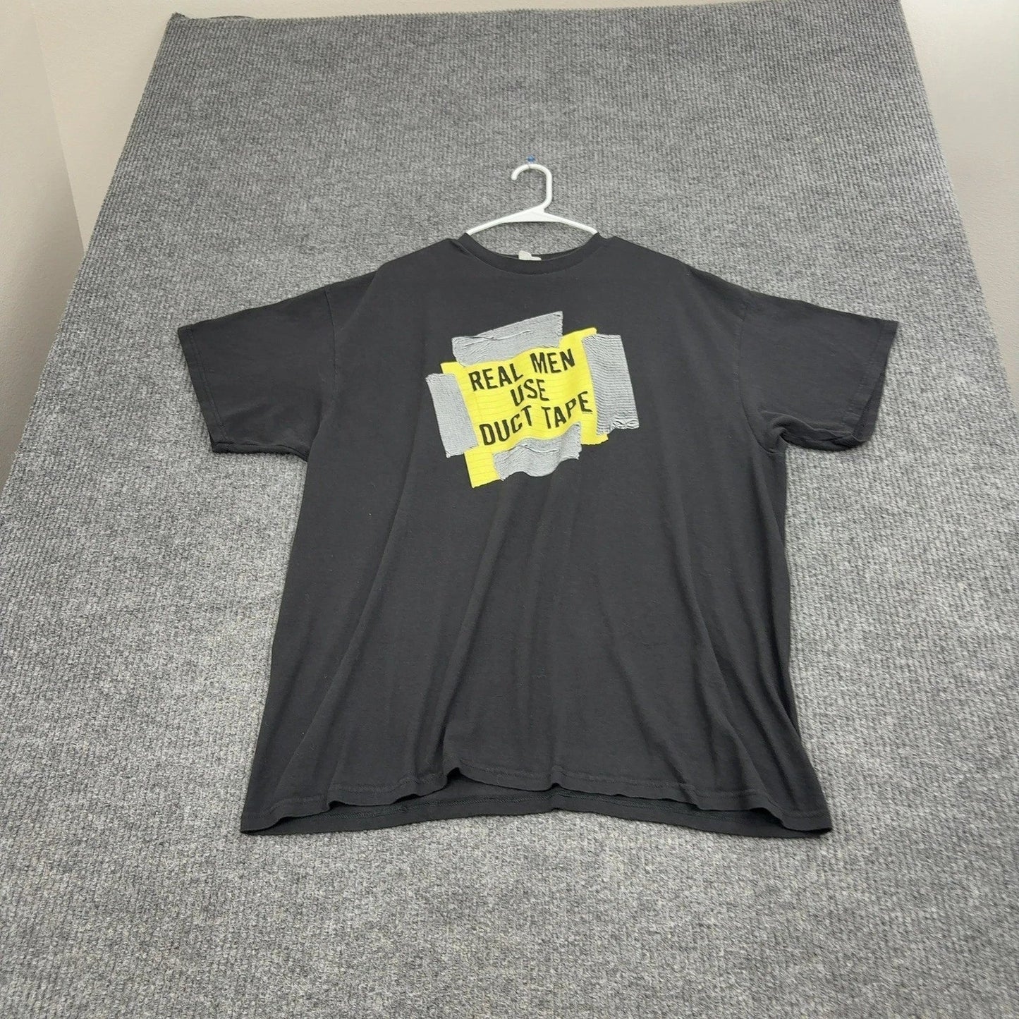 Real Men Use Duct Tape Graphic T Shirt Mens XL Black Funny Novelty Humor Unisex T-shirt, Sweatshirt, Hoodie, Long Sleeve Tee - T-Shirt, Sweatshirt, Hoodie