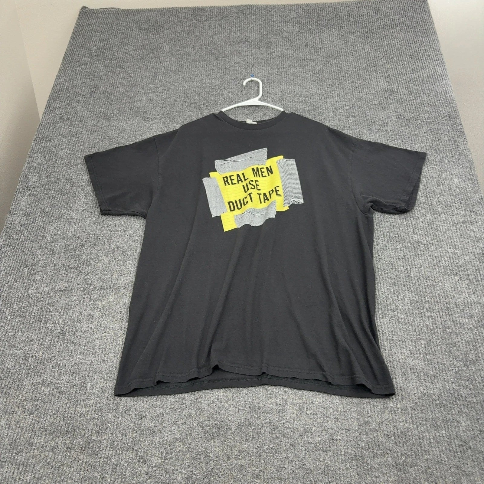 Real Men Use Duct Tape Graphic T Shirt Mens XL Black Funny Novelty Humor Unisex T-shirt, Sweatshirt, Hoodie, Long Sleeve Tee - T-Shirt, Sweatshirt, Hoodie