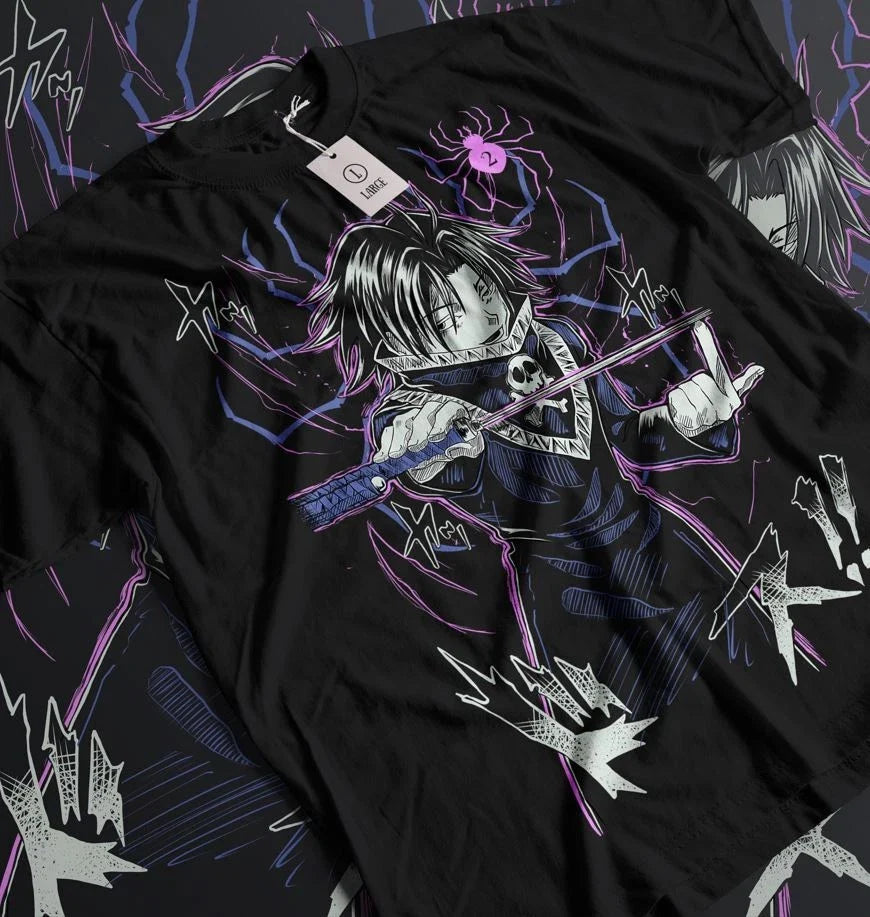 Feitan T-shirt Hypland Hunter X Hunter Girt Portor Graphic Anime Shirt All Size Unisex T-shirt, Sweatshirt, Hoodie, Long Sleeve Tee - T-Shirt, Sweatshirt, Hoodie