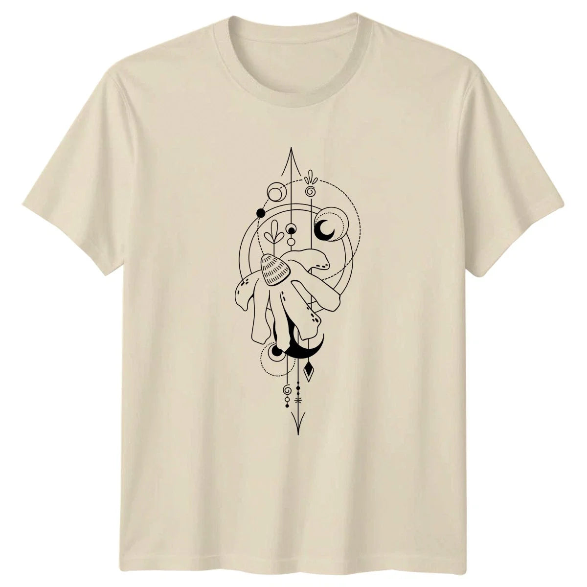 Boho Flower Moon Geometric Art T-Shirt Celestial Botanical Birthday Gift Unisex T-shirt, Sweatshirt, Hoodie, Long Sleeve Tee - T-Shirt, Sweatshirt, Hoodie