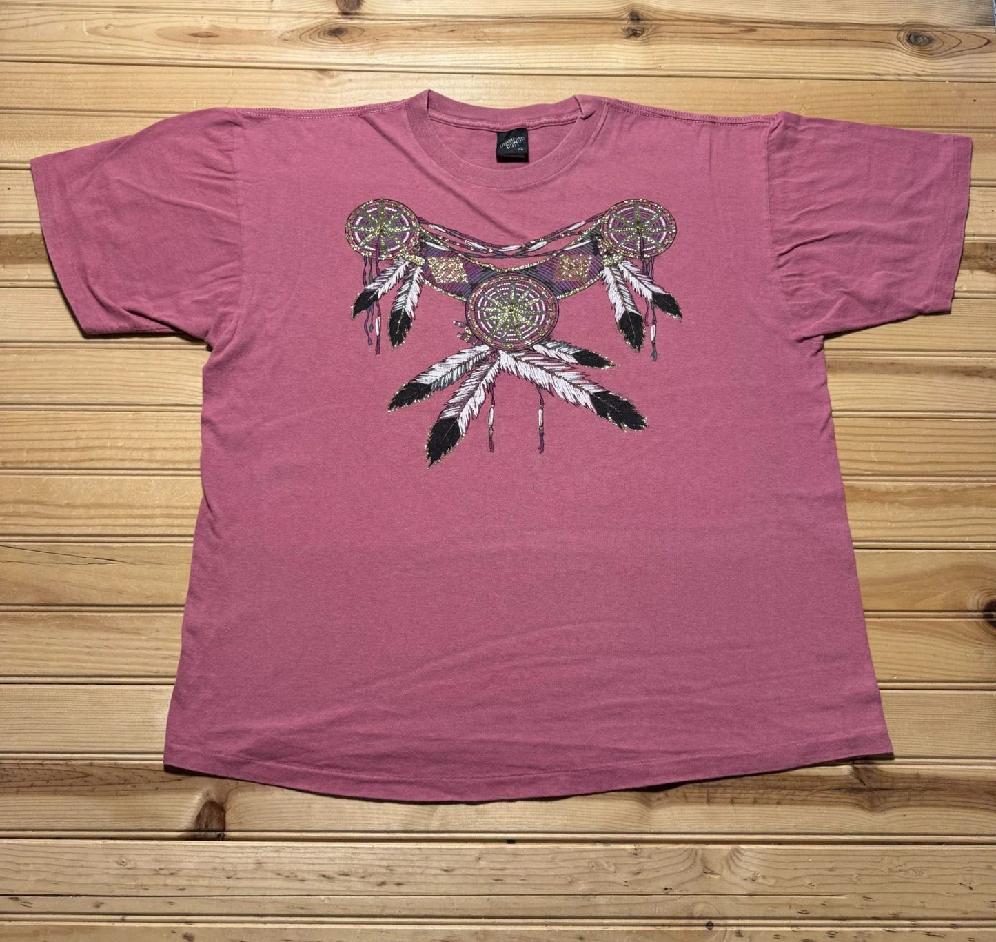 Vintage 90s Dreamcatcher Feather Glitter Southwestern Boho Streetwear Shirt - XL Unisex T-shirt, Sweatshirt, Hoodie, Long Sleeve Tee - T-Shirt, Sweatshirt, Hoodie