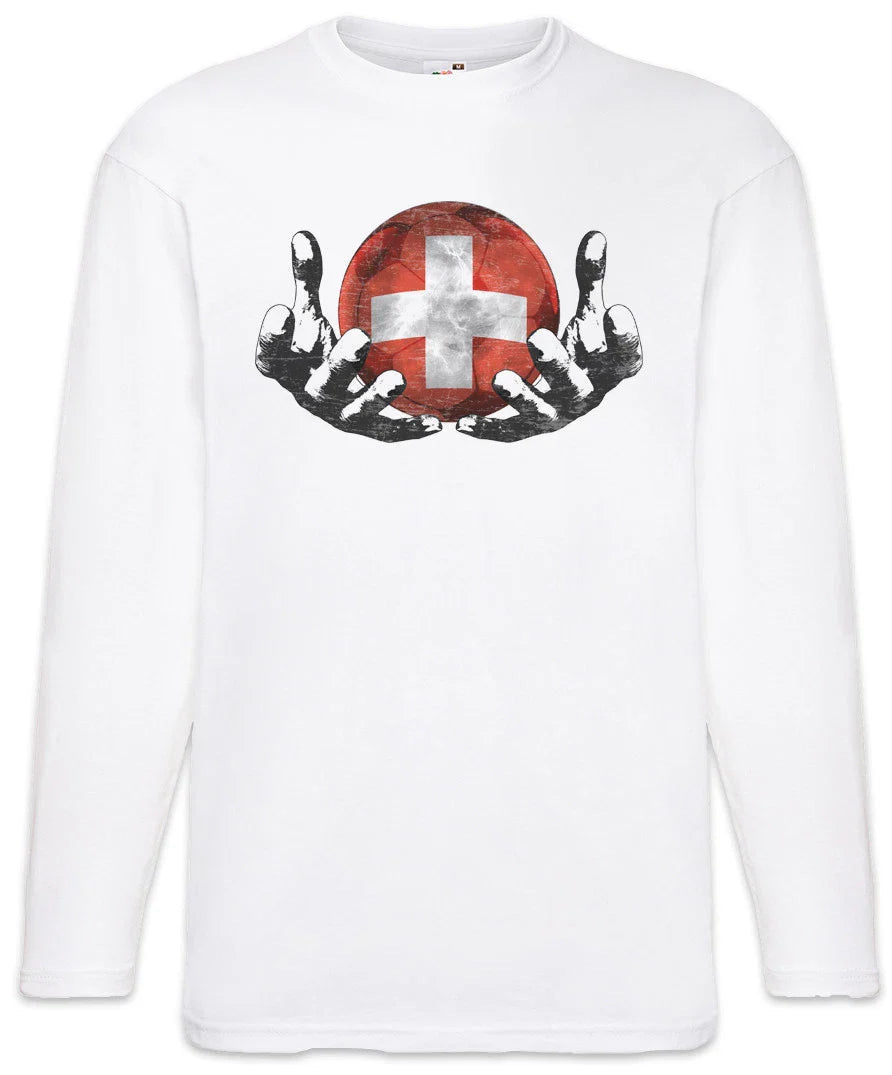 Switzerland Football Magic Ball Men Long Sleeve T-Shirt swiss Soccer Flag Unisex T-shirt, Sweatshirt, Hoodie, Long Sleeve Tee - T-Shirt, Sweatshirt, Hoodie