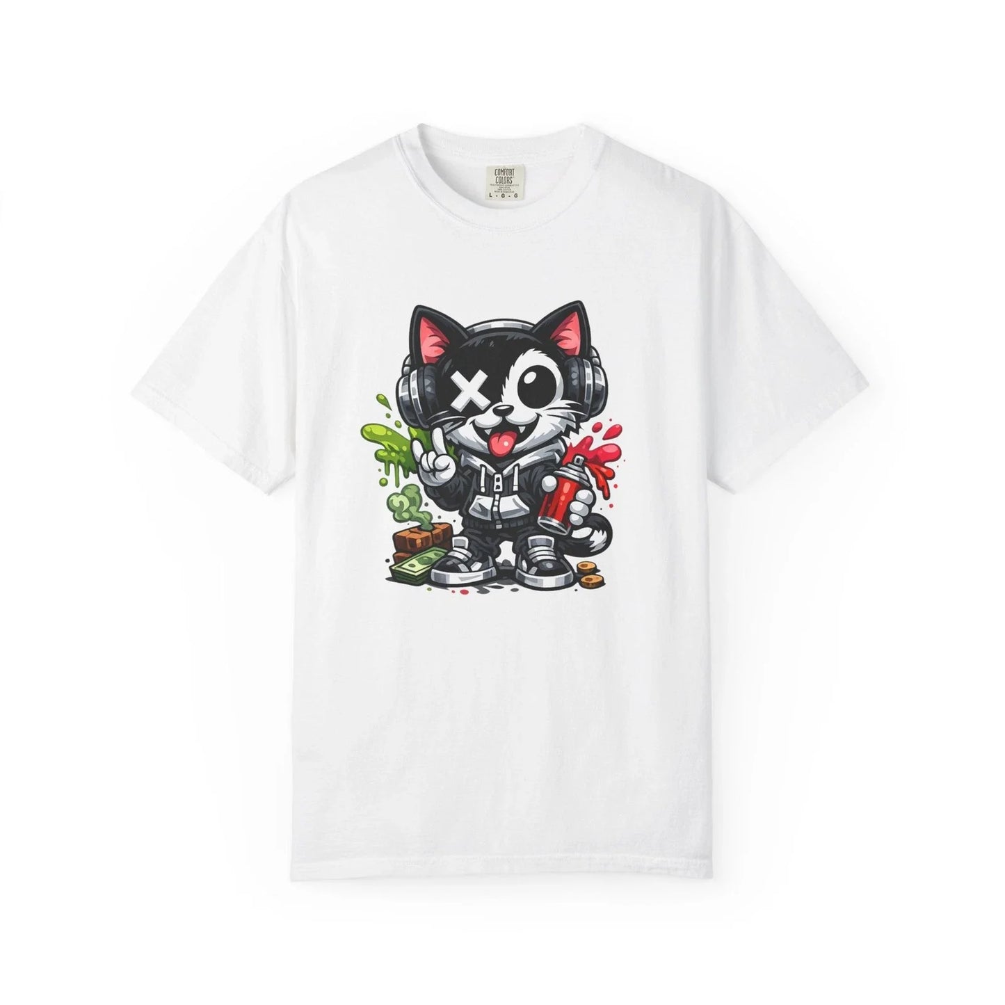 "Graffiti Cat" T-shirt | Street Art Kitty | 4 Colors Unisex T-shirt, Sweatshirt, Hoodie, Long Sleeve Tee - T-Shirt, Sweatshirt, Hoodie