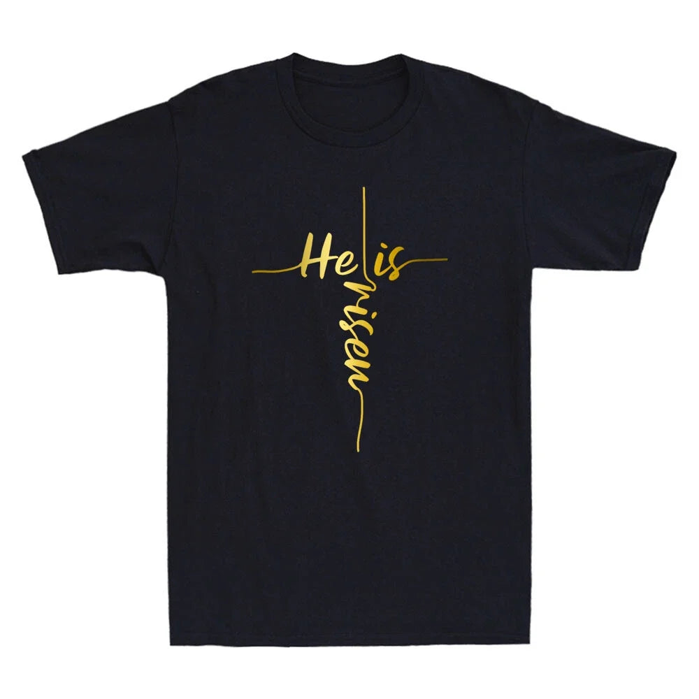 He Is Risen Easter Day Jesus Cross Religious Christian Bible Cool Men's T-Shirt Unisex T-shirt, Sweatshirt, Hoodie, Long Sleeve Tee - T-Shirt, Sweatshirt, Hoodie
