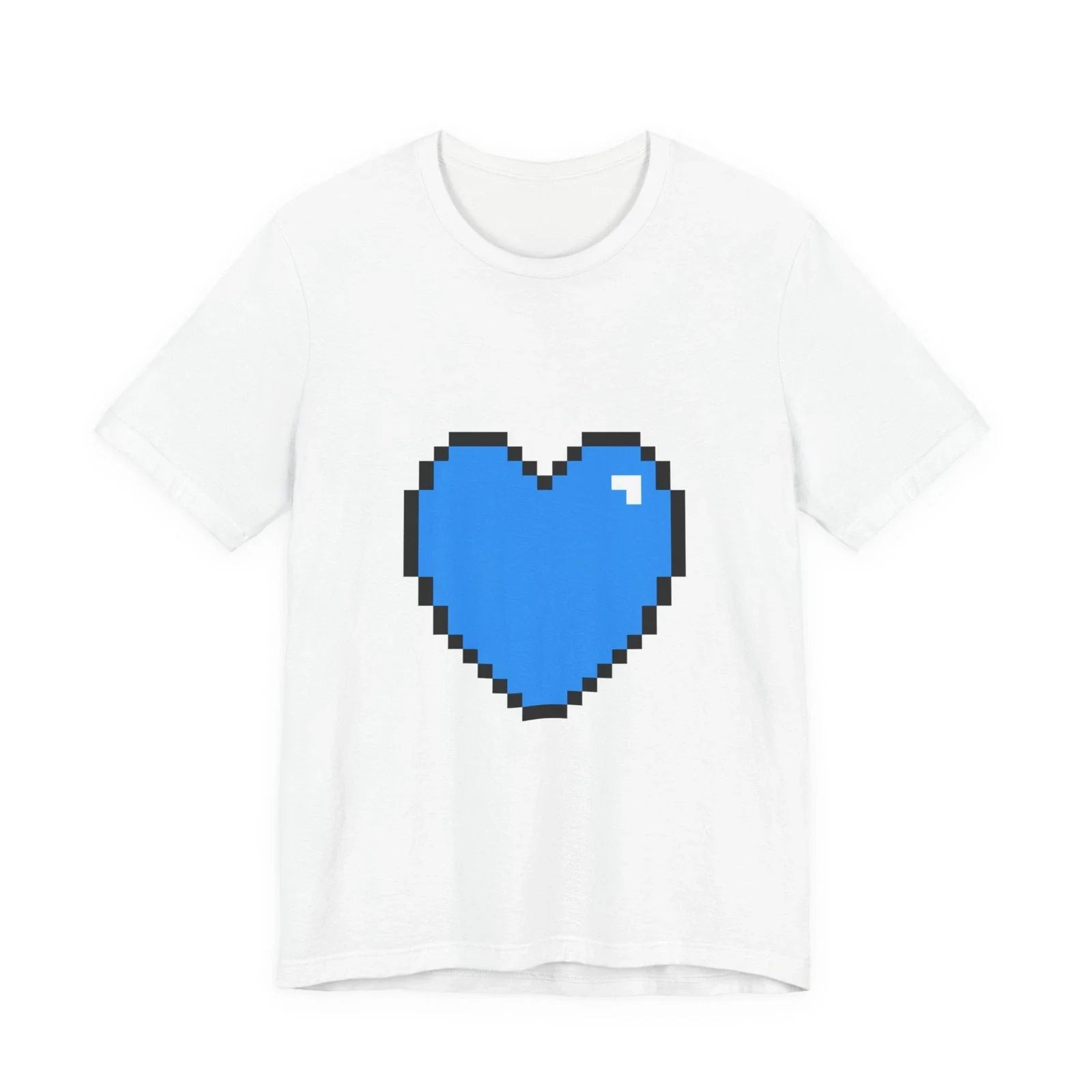 Unisex Jersey Short Sleeve Tee Cute Retro 8-Bit Pixel Art Gamer Blue Heart Unisex T-shirt, Sweatshirt, Hoodie, Long Sleeve Tee - T-Shirt, Sweatshirt, Hoodie