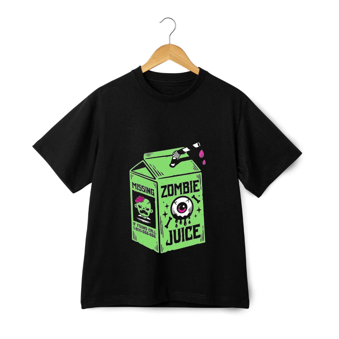 Zombie Juice Carton Graphic T-Shirt  Funny Halloween Undead Streetwear Tee Unisex T-shirt, Sweatshirt, Hoodie, Long Sleeve Tee - T-Shirt, Sweatshirt, Hoodie