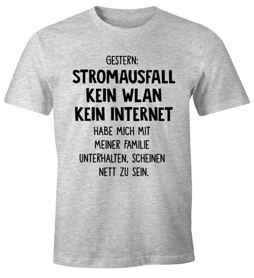 Men's T-Shirt Yesterday: Power Outage No Wi-Fi No Internet Slogan Shirt Unisex T-shirt, Sweatshirt, Hoodie, Long Sleeve Tee - T-Shirt, Sweatshirt, Hoodie