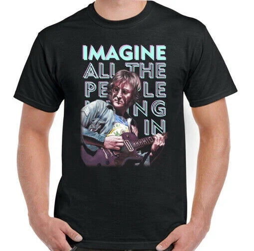 JOHN LENNON T-SHIRT, Imagine Guitar Peace Hippie Psychedelic Tee Top Unisex T-shirt, Sweatshirt, Hoodie, Long Sleeve Tee - T-Shirt, Sweatshirt, Hoodie