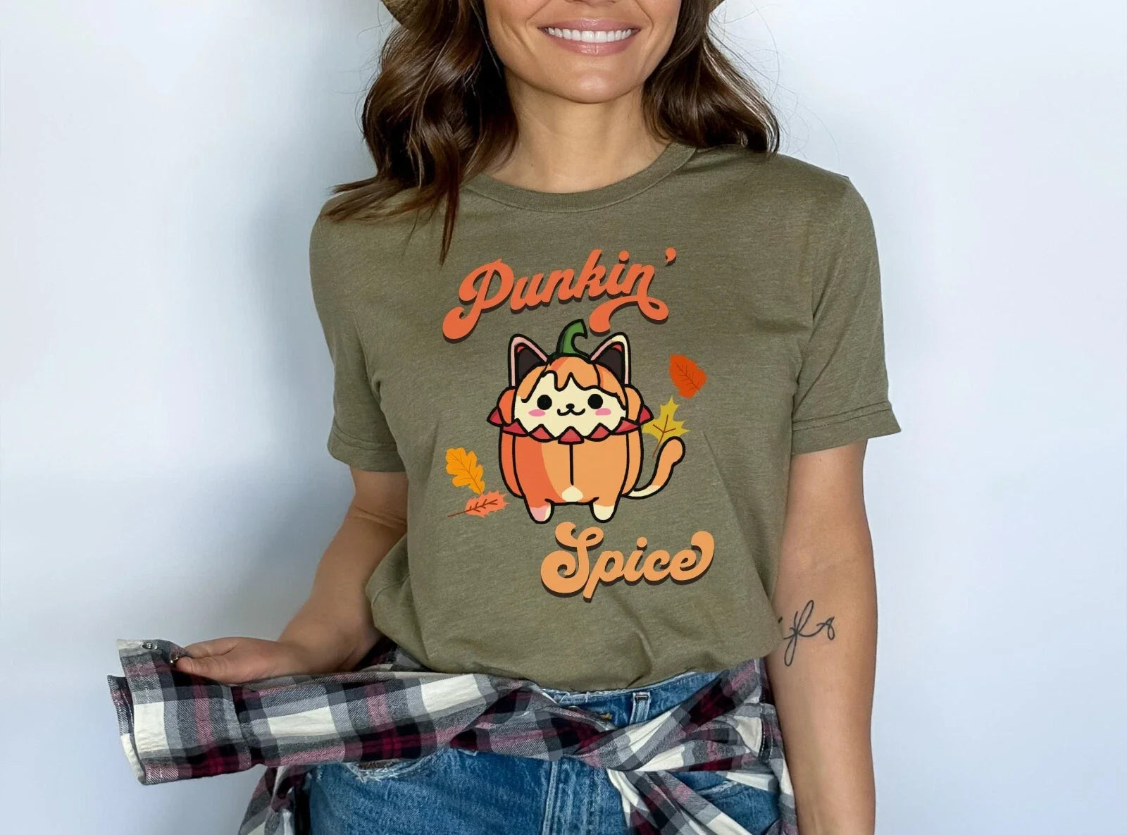 Cute Pumpkin Spice Latte Drink Shirt, Cat Tshirt, Coffee and Fall Lover Gift Unisex T-shirt, Sweatshirt, Hoodie, Long Sleeve Tee - T-Shirt, Sweatshirt, Hoodie
