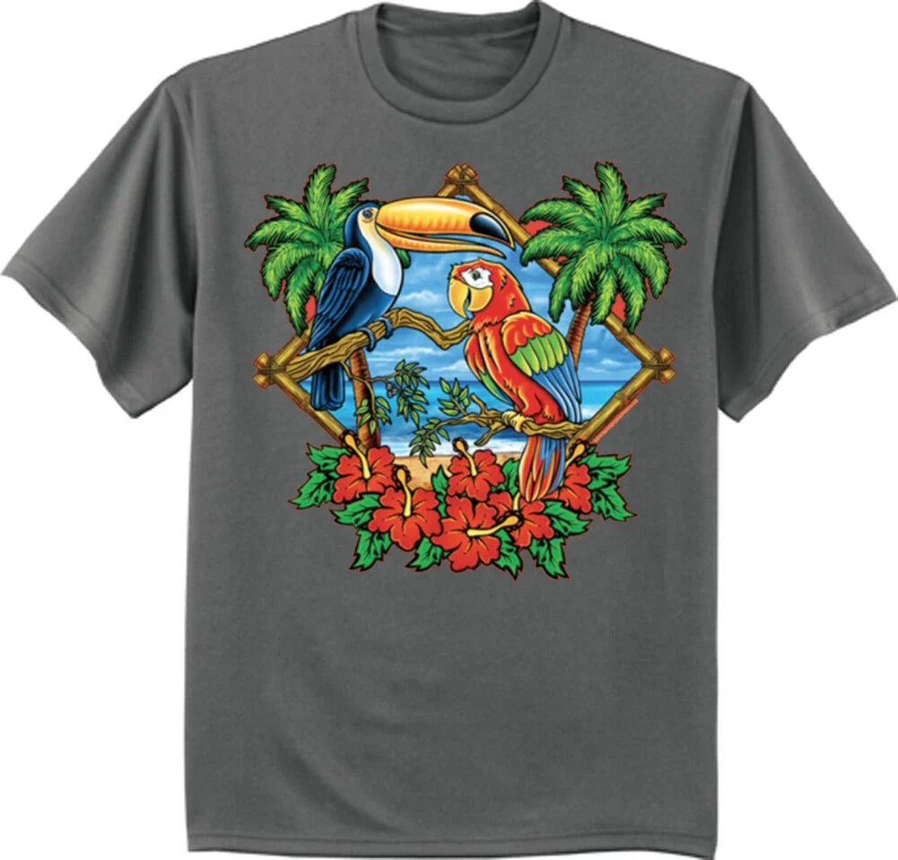 Parrot Toucan T-shirt Mens Gifts Graphic Tees Tropical Nature Wildlife Shirts Unisex T-shirt, Sweatshirt, Hoodie, Long Sleeve Tee - T-Shirt, Sweatshirt, Hoodie