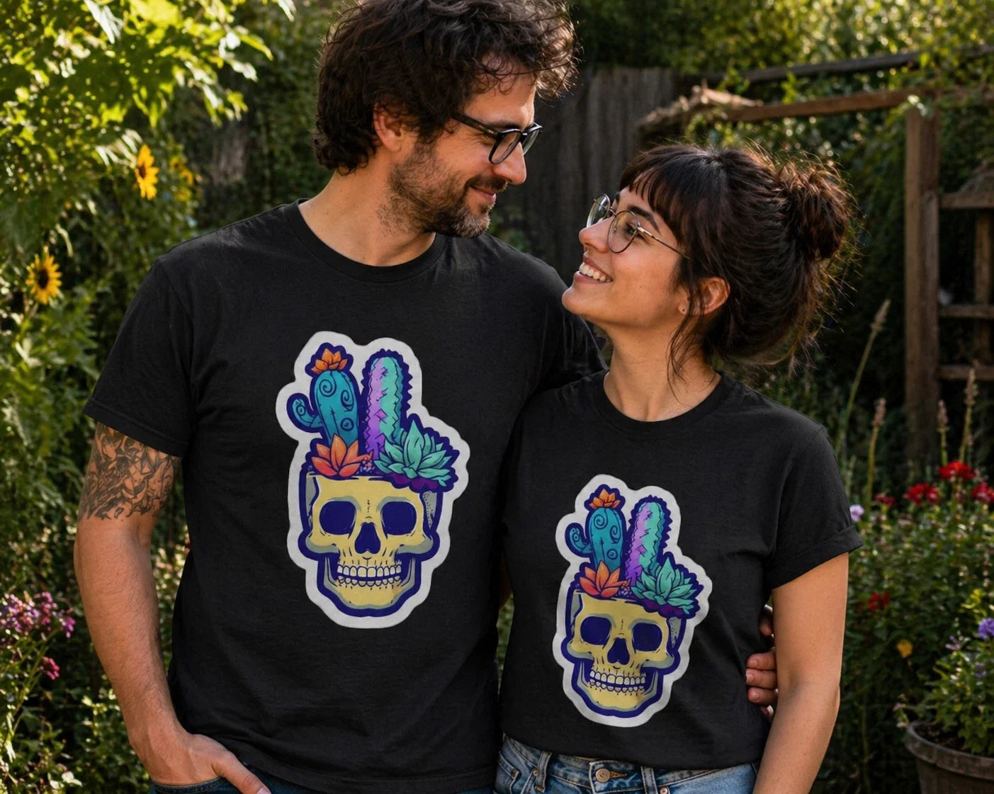 Cactus Skull Graphic Tee Unisex Cotton Shirt Festival Boho Halloween Gift Unisex T-shirt, Sweatshirt, Hoodie, Long Sleeve Tee - T-Shirt, Sweatshirt, Hoodie