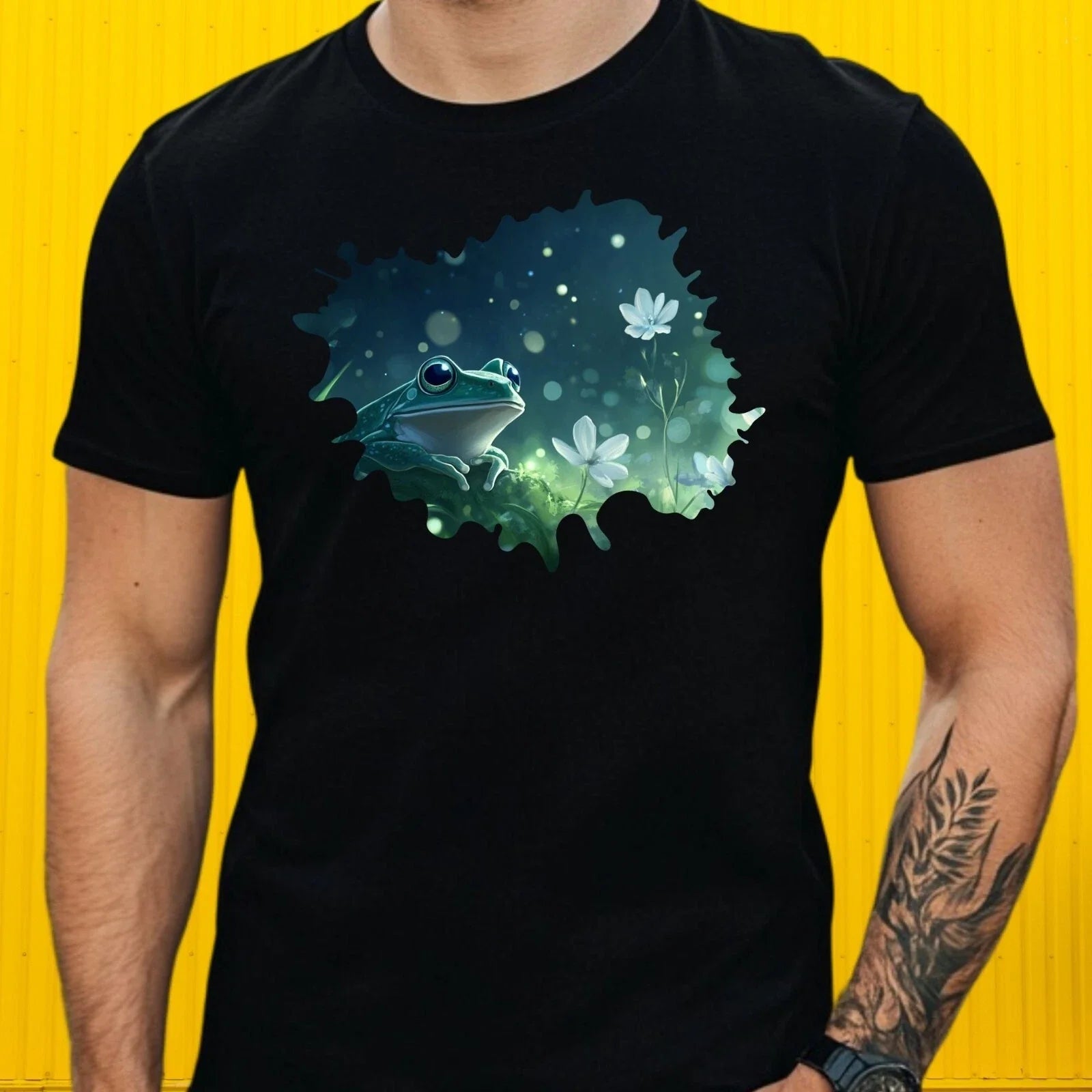 Mens Frog Motif Cotton T Shirt Size XS to 5XL Unisex T-shirt, Sweatshirt, Hoodie, Long Sleeve Tee - T-Shirt, Sweatshirt, Hoodie