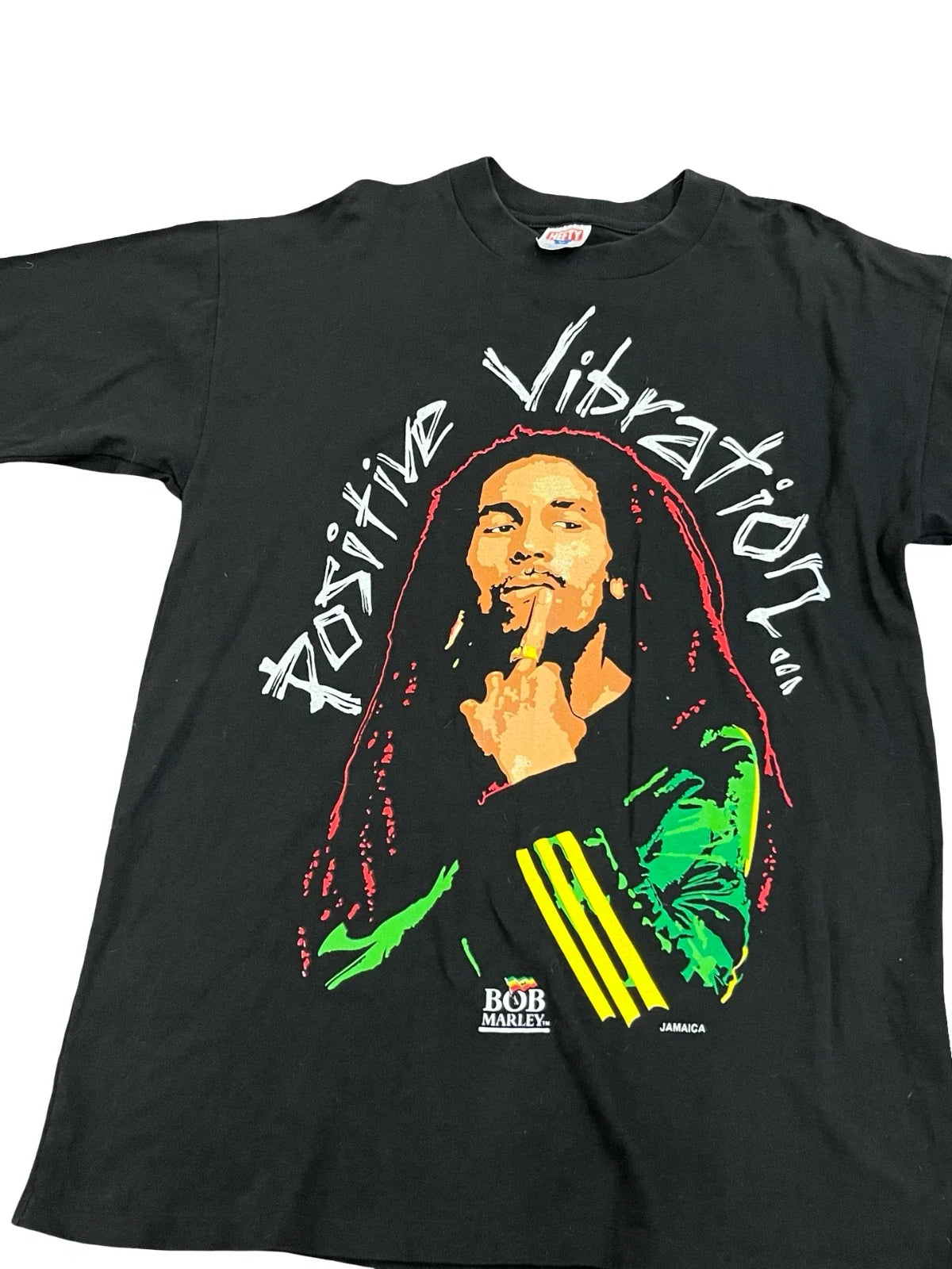 Vintage Bob Marley "Positive Vibration" T-Shirt Size XL Unisex T-shirt, Sweatshirt, Hoodie, Long Sleeve Tee - T-Shirt, Sweatshirt, Hoodie